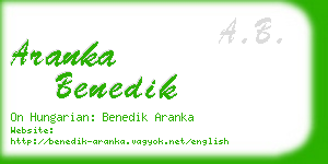 aranka benedik business card